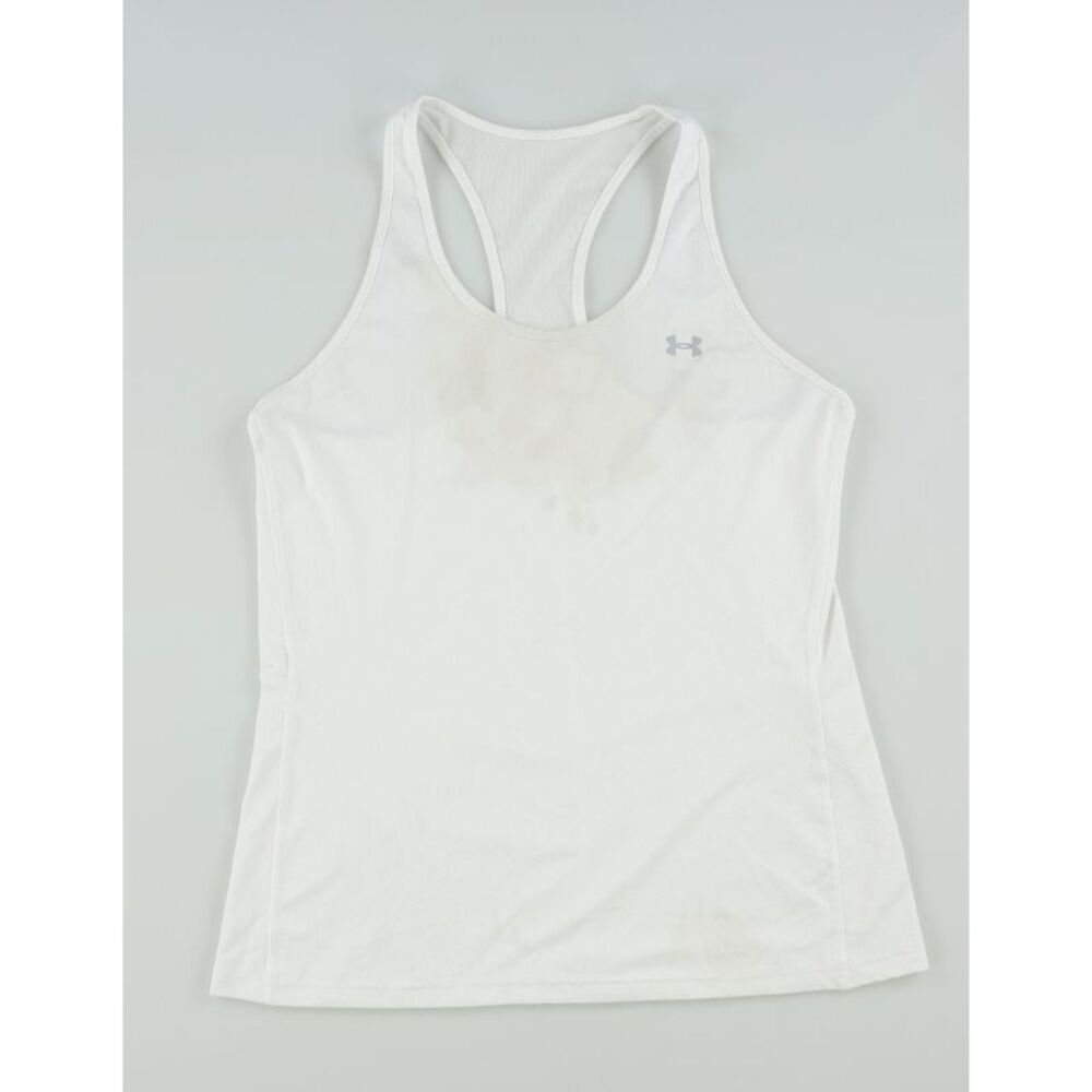 Under Armour Womens Solid Mesh Racerback Tank Top, White, S, DM